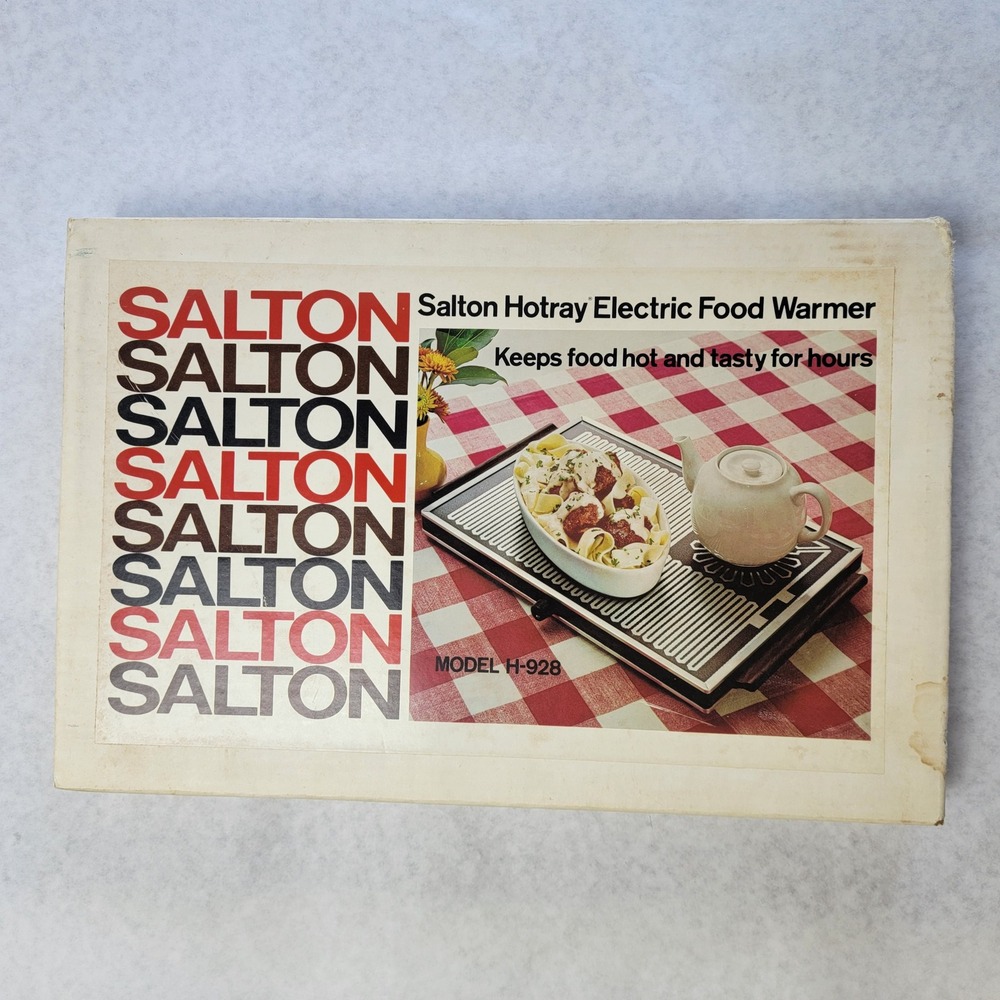 Vintage Salton Hotray Electric Food Warmer Model H-928 New Old Stock Sealed